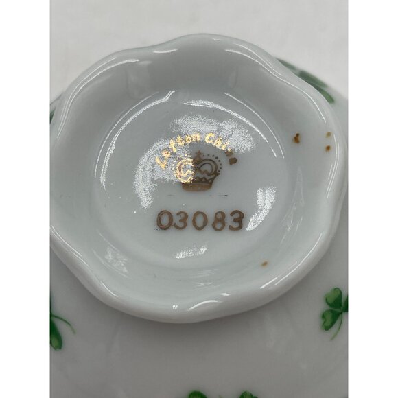 Lefton China Shamrock Tea Cup & Saucer Set With Gold Trim Porcelain - Picture 5 of 6